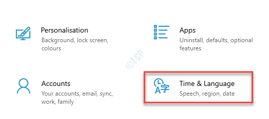 Configurações de tempo e idioma
