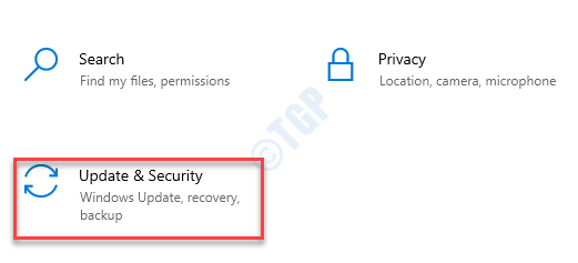 Configurações de atualização e segurança