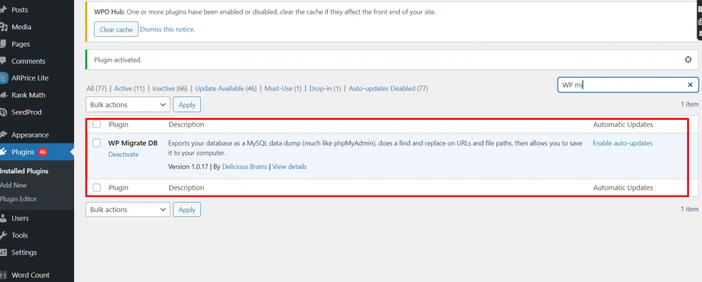 Os 10 melhores plug-ins de migração para WordPress: análise detalhada e resenhas 13 Screenshot 7 1 Os 10 melhores plug-ins de migração para WordPress: análise detalhada e comentários