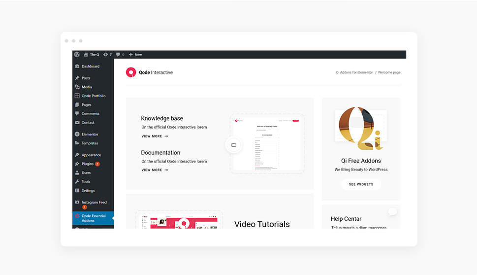 Fase 1: Complementos Qi gratuitos para o plugin Elementor