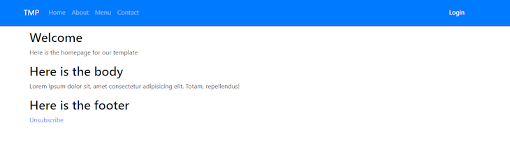 Partials Pug Template Homepage Localhost