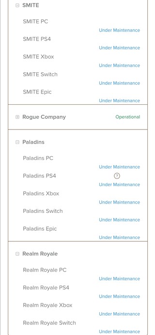 Smite-Paladins-Realm-Royale-down-Xbox,-PS4-PC-maintenance