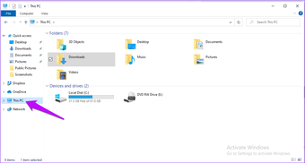 Explorador de arquivos Este PC