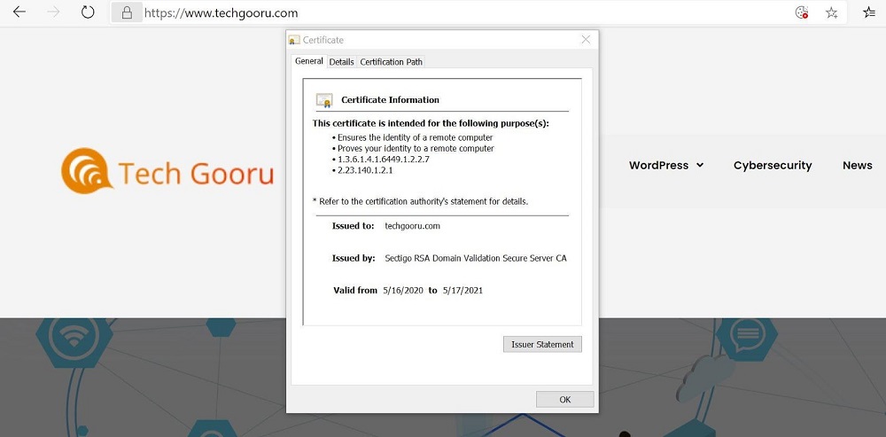 Use apenas site HTTPS seguro