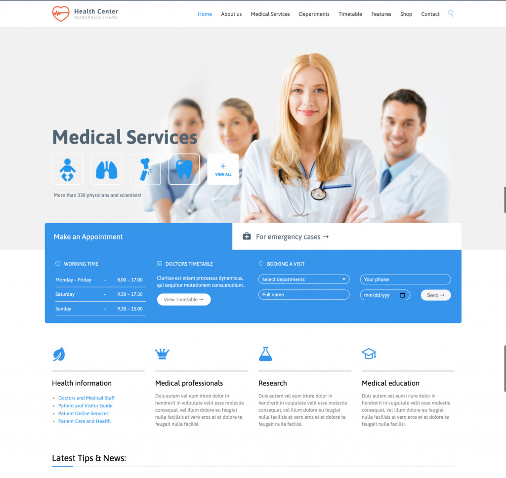 Best WordPress Medical Themes & Health Care Templates - BR Atsit