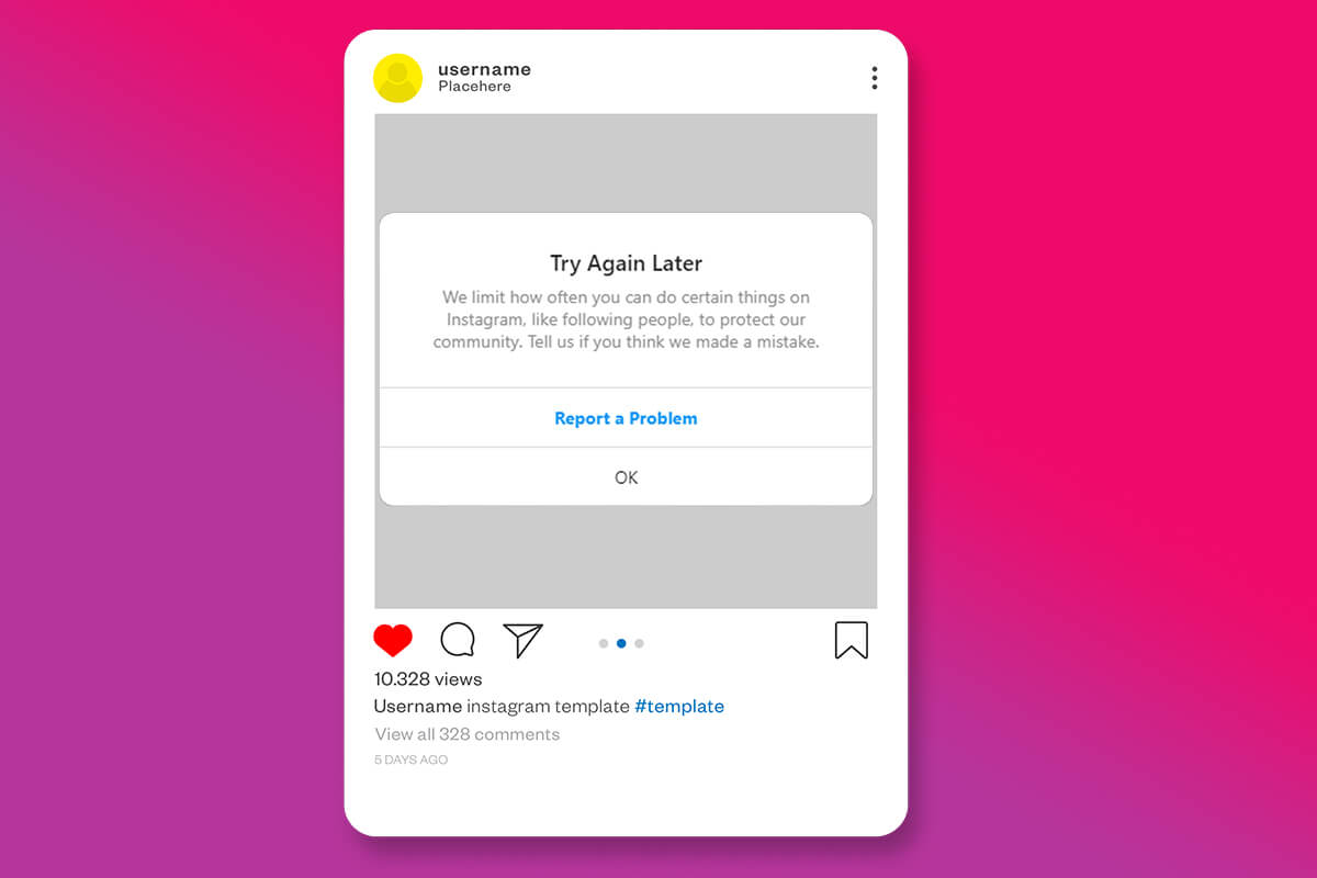 Corrigir Instagram'Tente novamente mais tarde'Erro