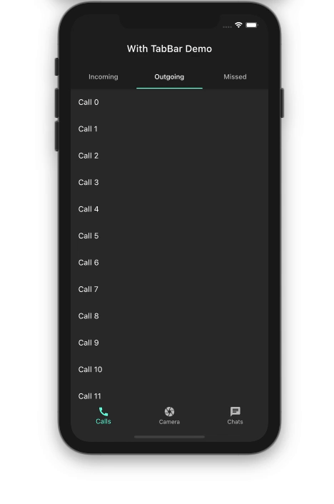 Scrolling Outgoing Calls