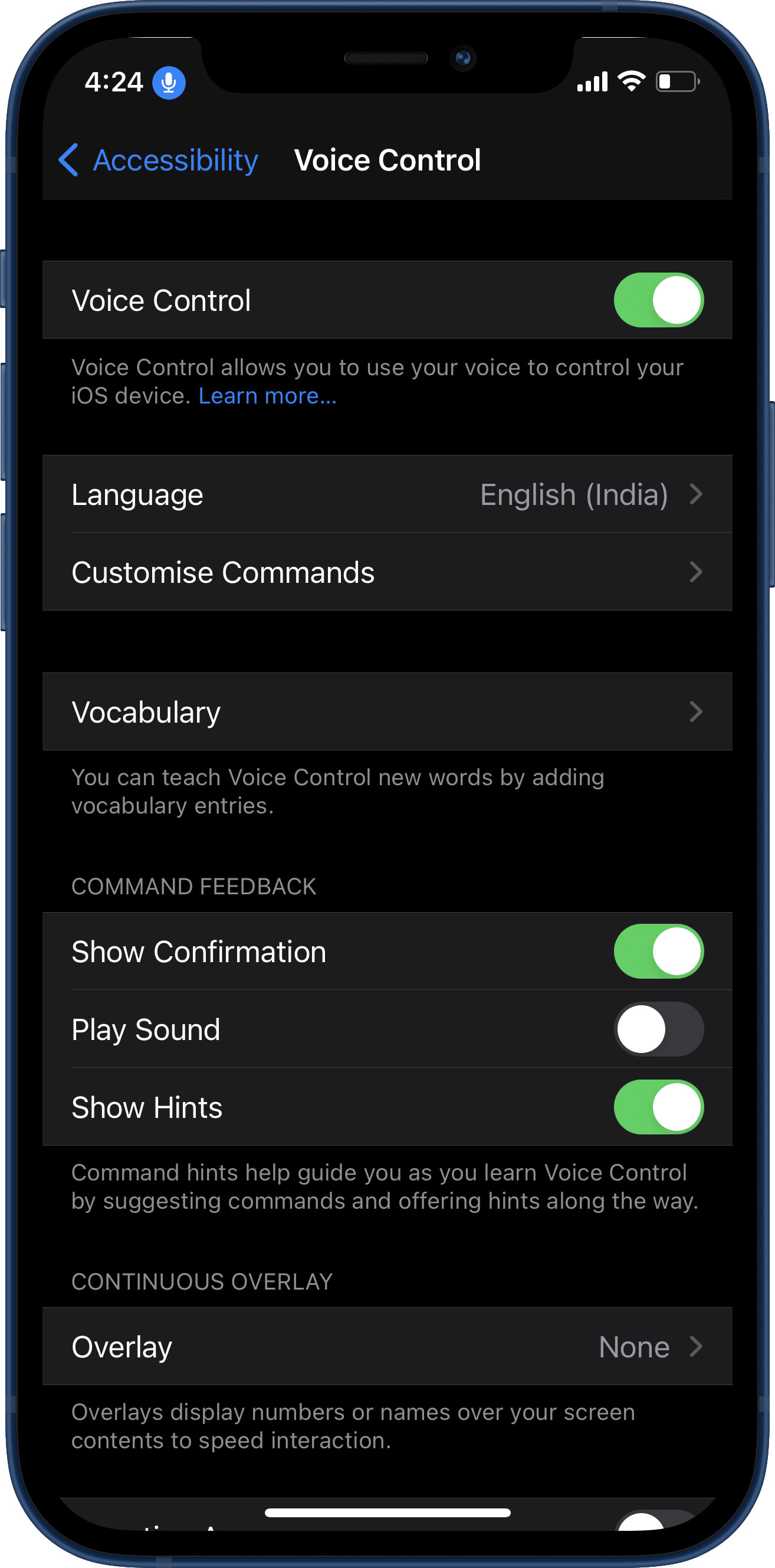 iphone voice conntrol