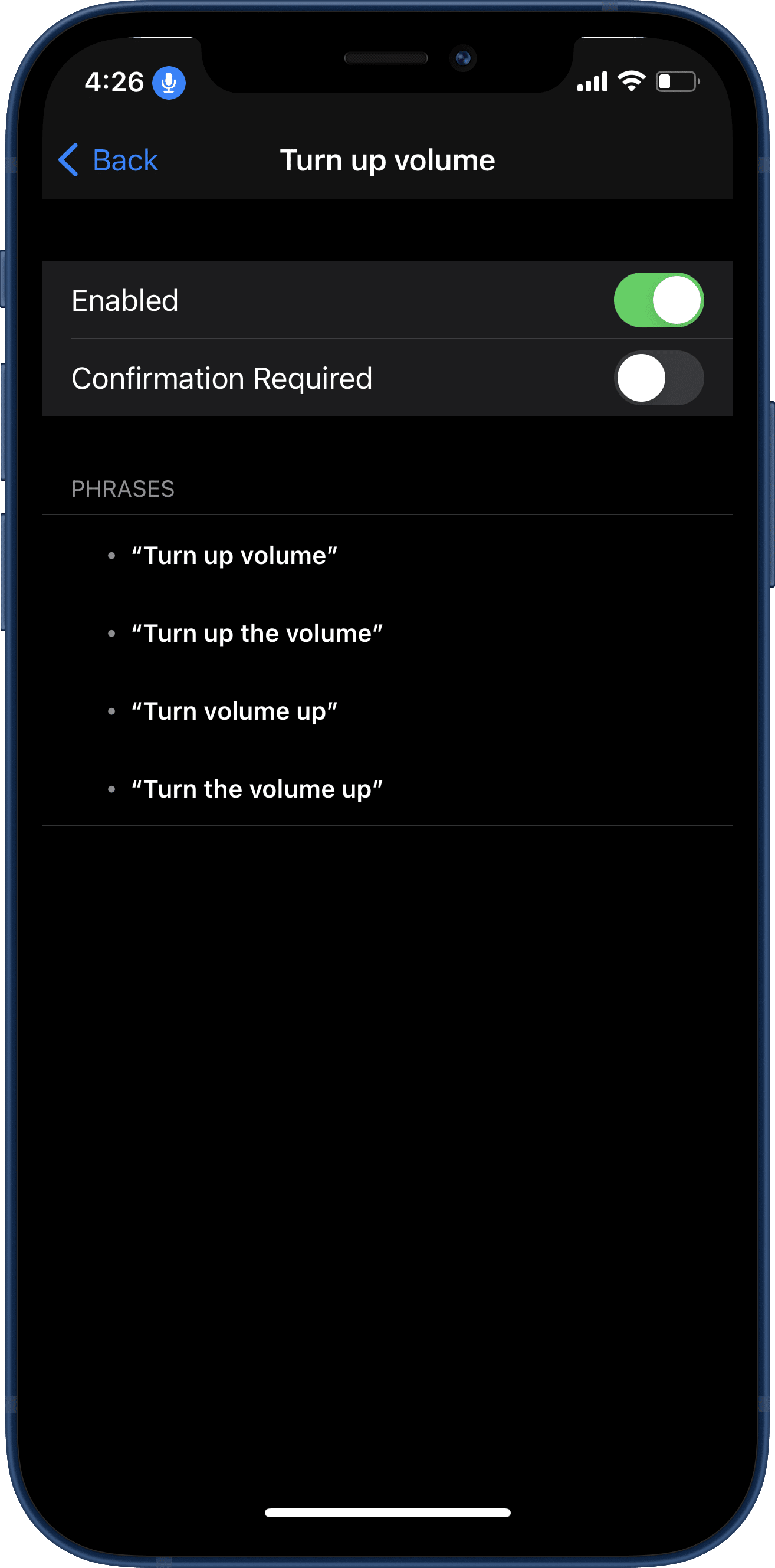 iphone aumentar volume do controle de voz