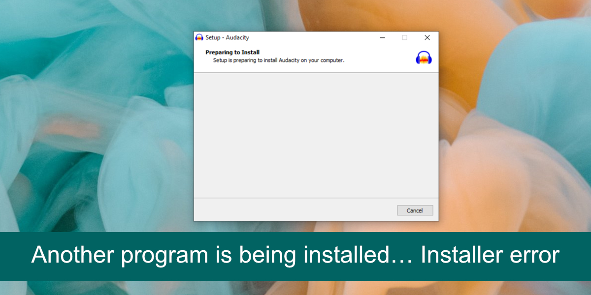 Outro programa está sendo instalado