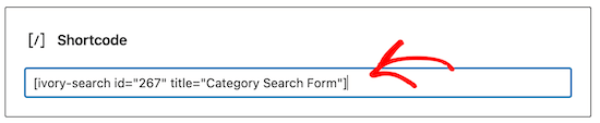 Adicionar categoria search shortcode
