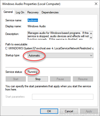 windows 10 audio service not working