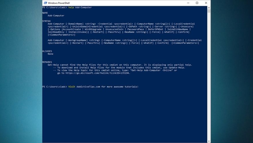 PowerShell help