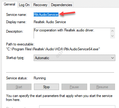 realtek audio service not running