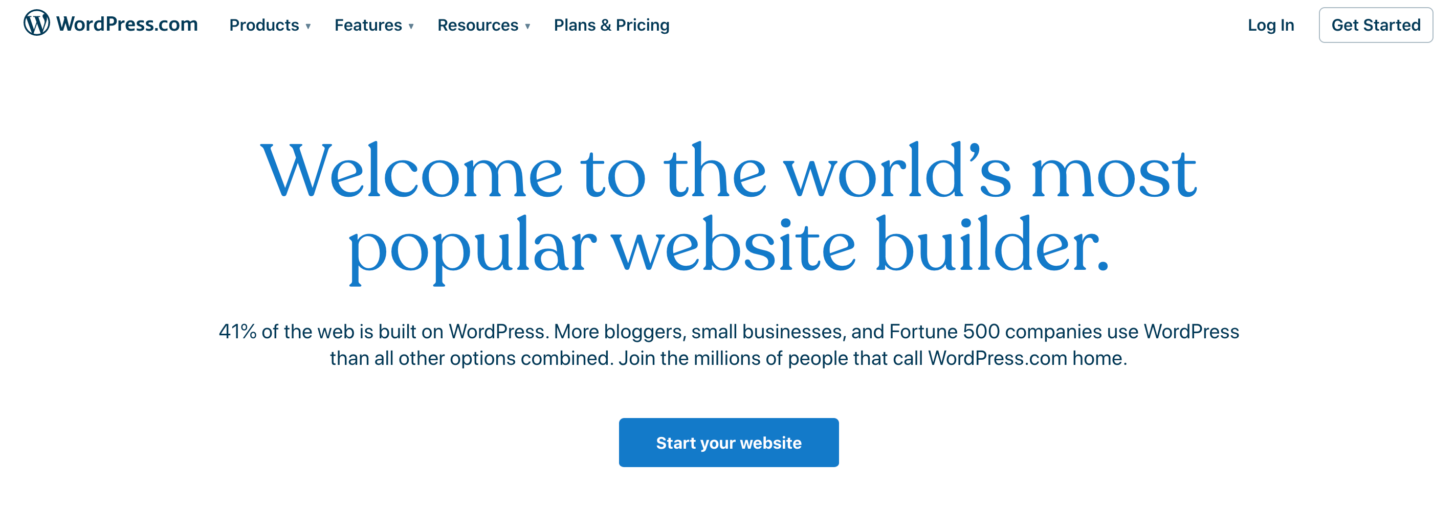 O construtor de sites WordPress.com.