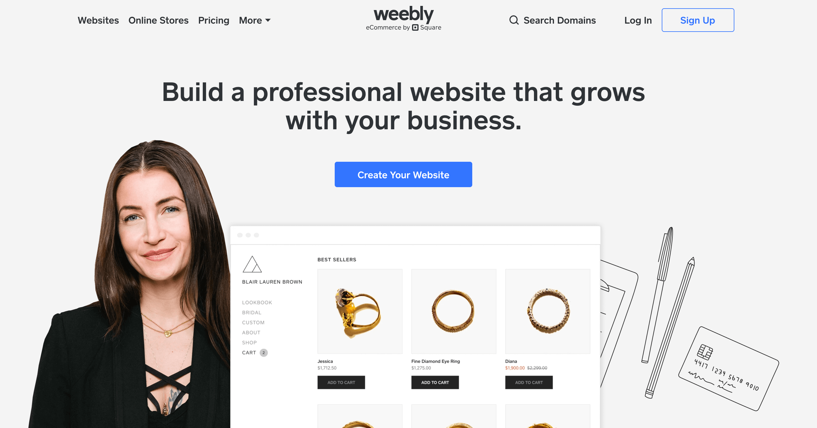 O construtor de sites Weebly.