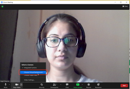 Escolher fundo virtual