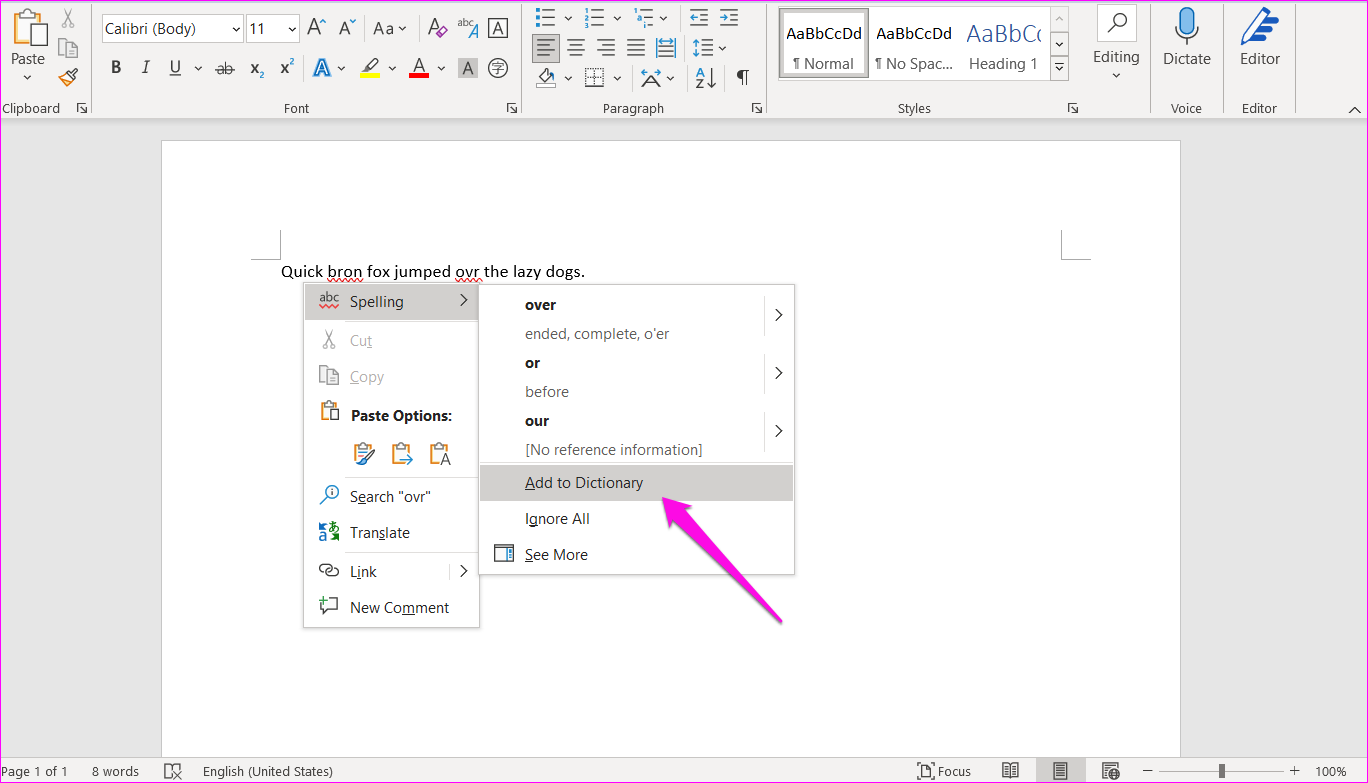 Correções para verificação ortográfica não funcionam no Microsoft Word 18