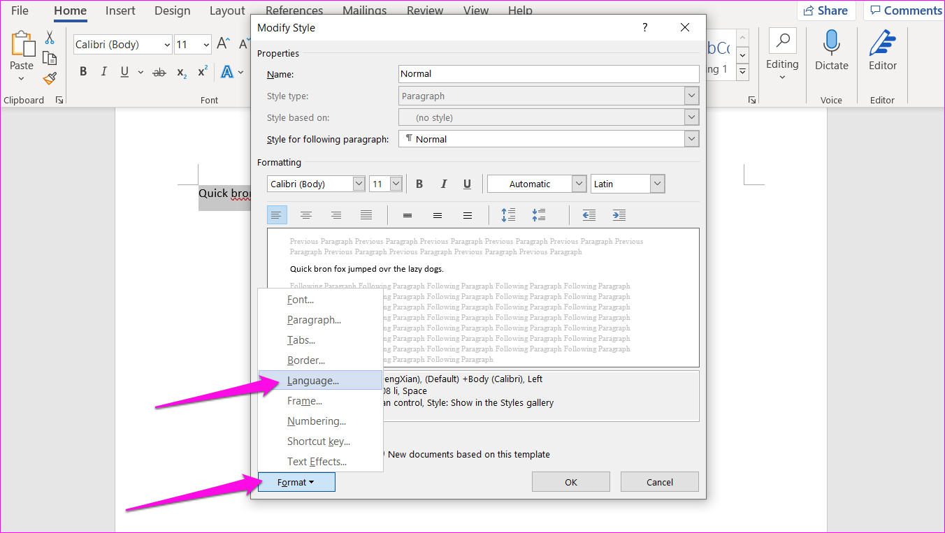 Correções para verificação ortográfica não funcionam no Microsoft Word 16