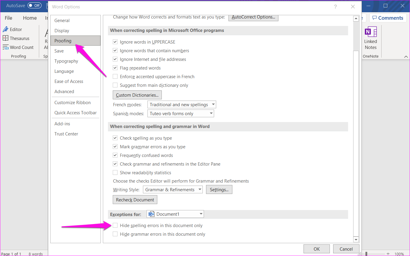 Correções para verificação ortográfica não funcionam no Microsoft Word 4