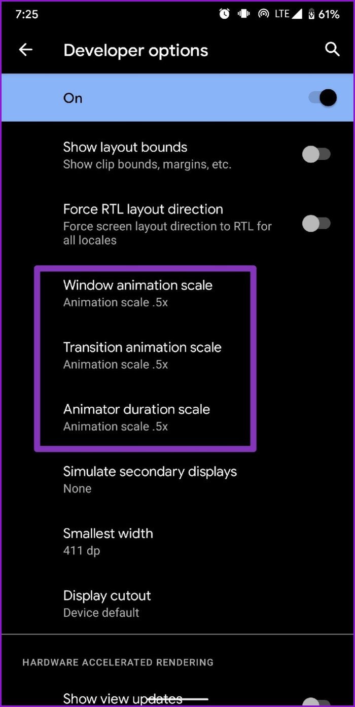 Ajustar escala de animação no Android