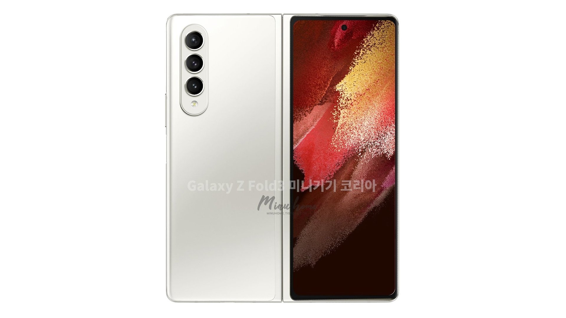 Samsung Galaxy Z Fold 3 White Concept Render
