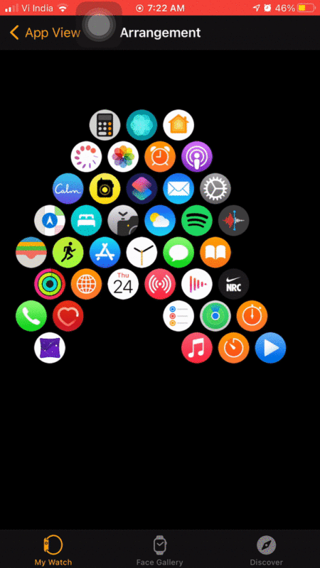 ideias de layout de aplicativos Apple Watch