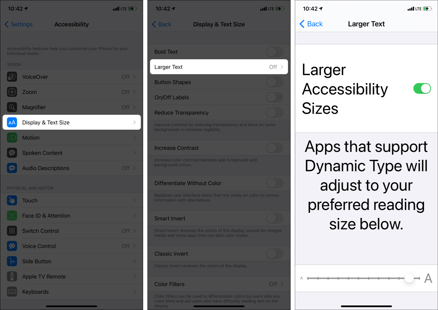Ajustar tamanho do texto no iPhone com configurações de acessibilidade