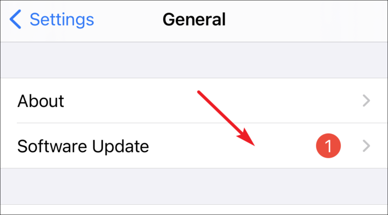 toque na atualização de software para localizar a classe iOS 15 beta