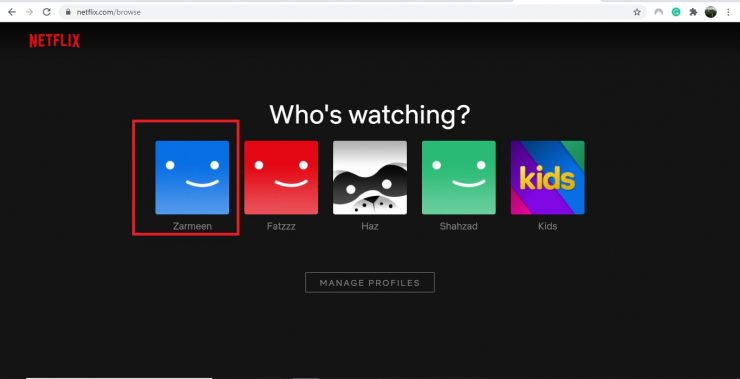 PIN Lock no Netflix Profile