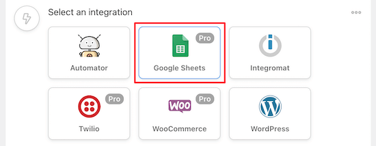Selecionar Planilhas Google