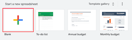 Google Sheets spreadsheet
