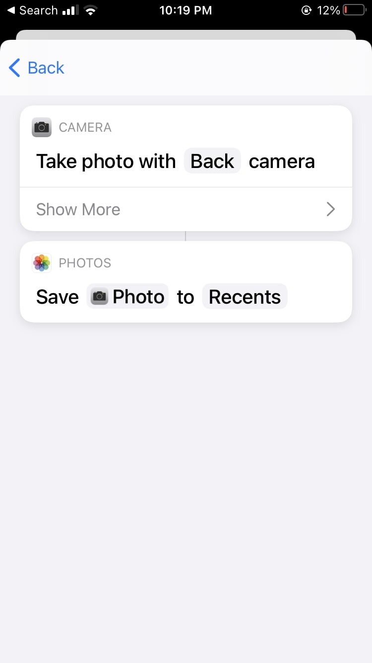 Say Cheese Shortcut Siri