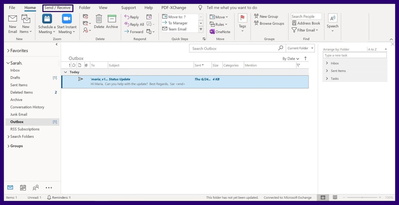 Fix mail stuck in outlook outbox step 12