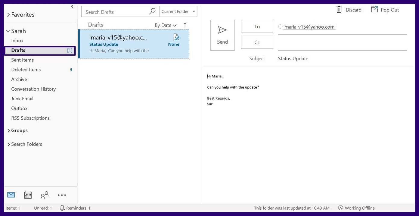 Fix mail stuck in outlook outbox step 15