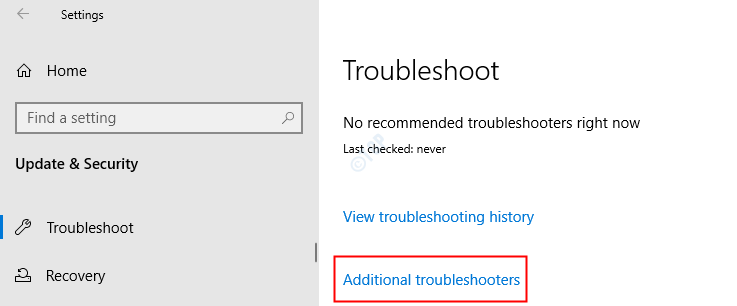 Trobleshhoters adicionais