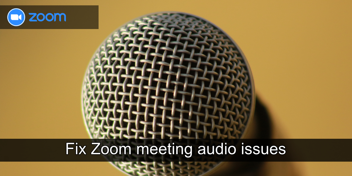 corrigir problemas de áudio de reunião de zoom