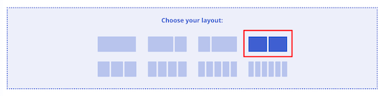 Escolha o layout do bloco