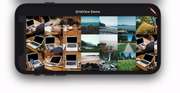 GridView Demo Horizontal