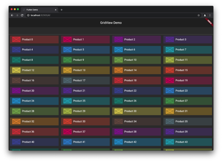 GridView Demo Output