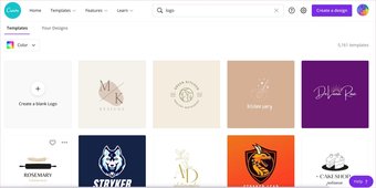 Modelos de logotipo em canva