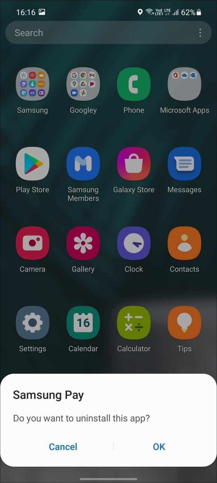 Desinstalar samsung pay