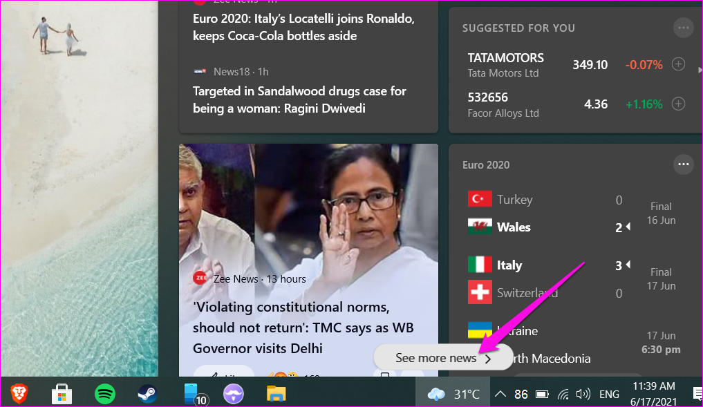 Disable Enable News and Interests Taskbar Widget in Windows 10 13