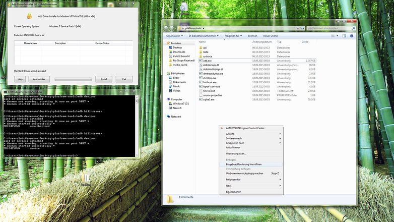visão geral das ferramentas do windows adb