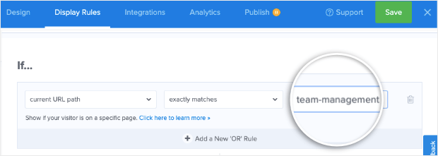 regra de segmentação de página em om