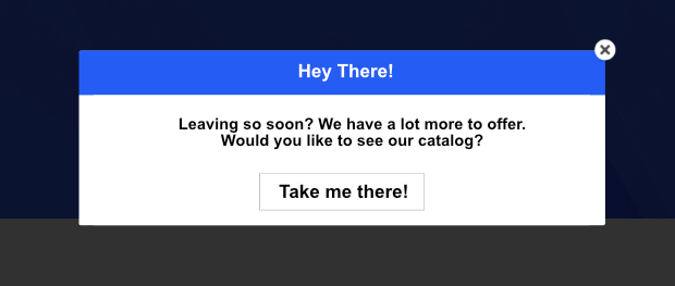 pop-up modal do construtor do castor