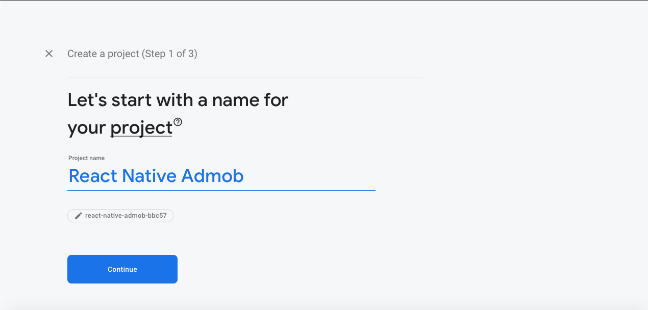 Captura de tela de seu nome r etapa do projeto no Firebase criar um fluxo de projeto