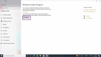Começar com o programa windows insider
