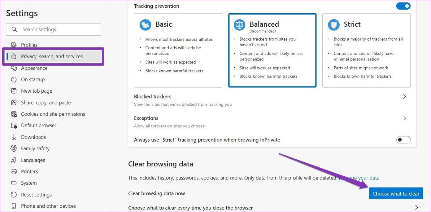 Limpar Cache no Microsoft Edge