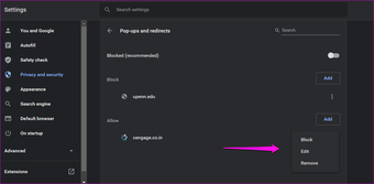 Como permitir pop-ups para sites selecionados no Google Chrome 7